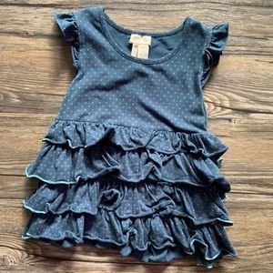 Matilda Jane Blue and Purple Polka Dot Ruffle Top